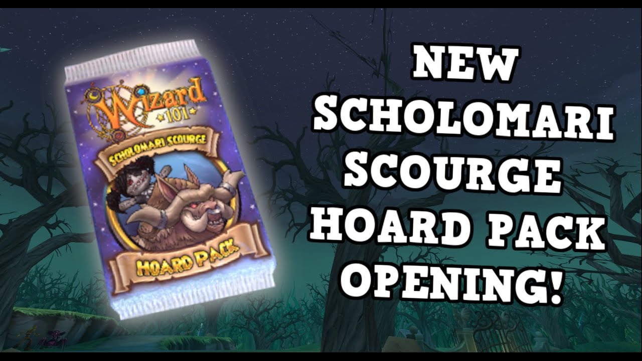 Wizard101 : NEW SCHOLOMARI SCOURGE HOARD PACK OPENING!