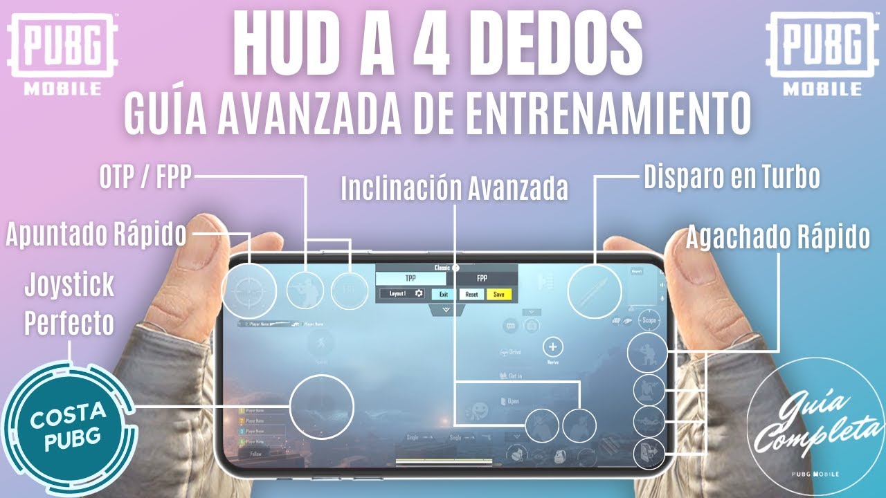 EL MEJOR HUD A 4 DEDOS: CONTROLES AVANZADOS - Ajustes B&aacute;sicos (+Sensibilidad Perfecta) - PUBG Mobile