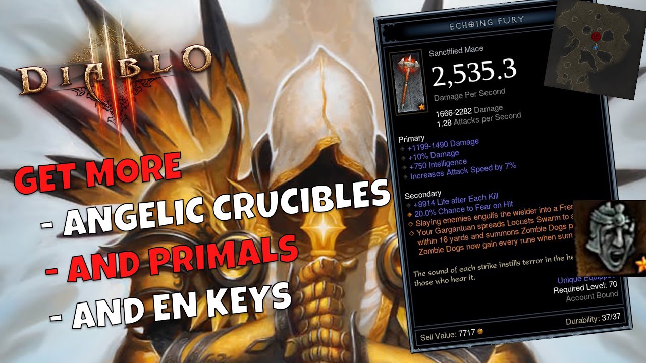 How to GET MORE Angelic Crucibles, PRIMALS & Echoing Nightmare Keys- Diablo 3 Season 27 Patch 2.7.4