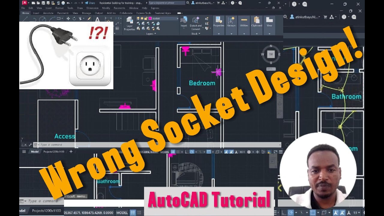 AutoCAD Socket Layout Tutorial | የኤሌክትሪክ ሶኬት ዲዛይን በኢትዮጵያ