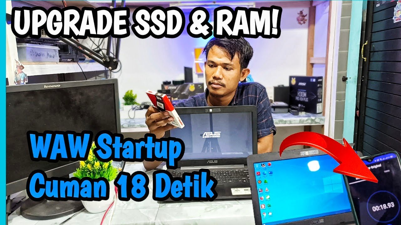 Upgrade Laptop Asus X454Y  SSD & RAM Jadi Super Kencang
