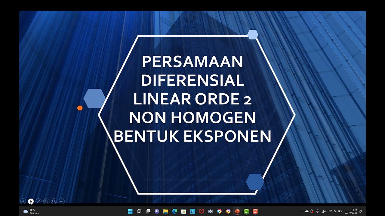 PERSAMAAN DIFERENSIAL LINEAR ORDE 2 NON HOMOGEN BENTUK EKSPONEN