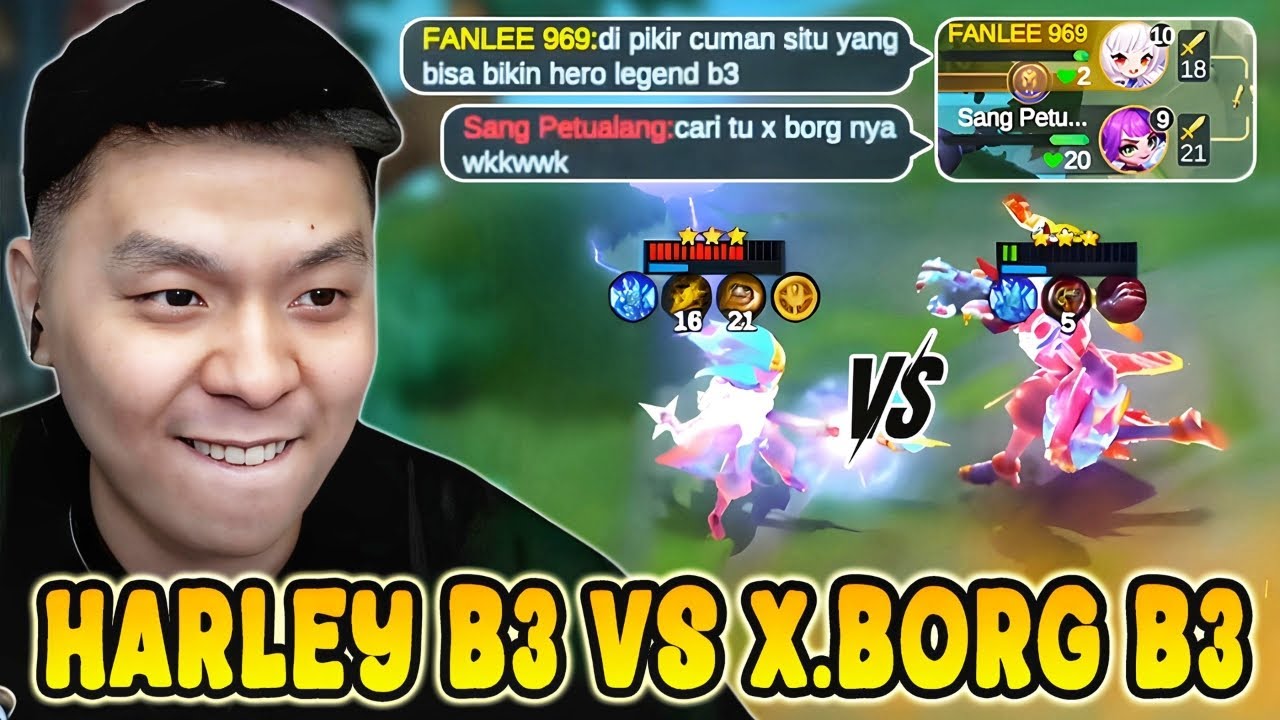 GILA‼️ HARLEY B3 VS X.BORG B3 🔥 | PERTARUNGAN HARGA DIRI HERO LEGEND 😱