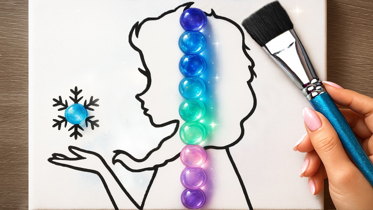 WOW! Easy Frozen Elsa Acrylic Painting Anyone Can Do!