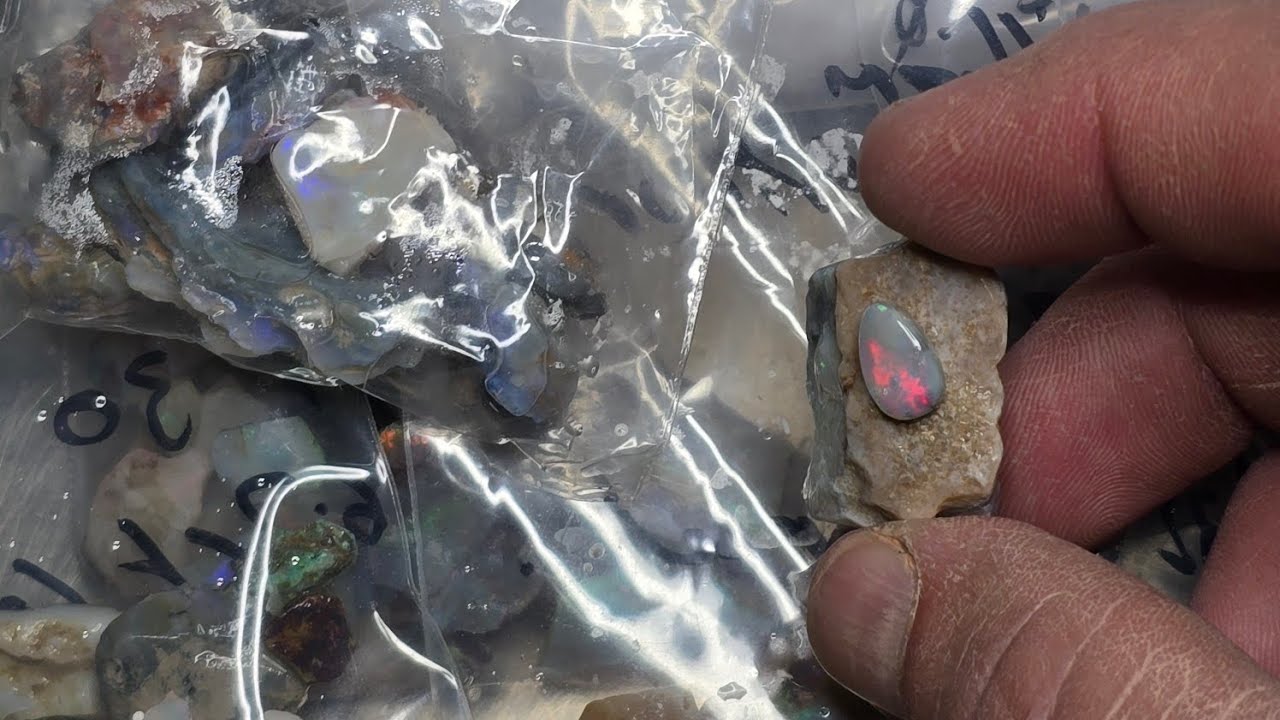 Cutting Fire Red Mintabie Opal, and FIVE Giveaway Winners!