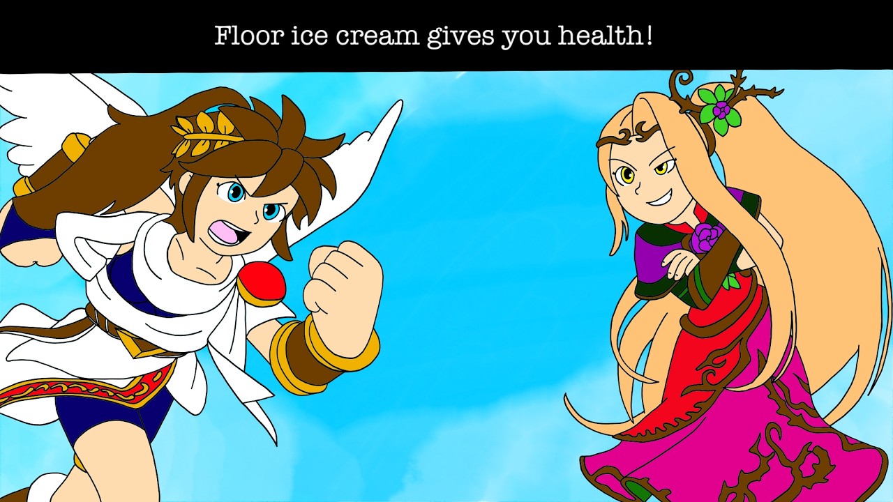 Floor Ice Cream Gives You Health! - Female Angels Voiceover (Kid Icarus Uprising)