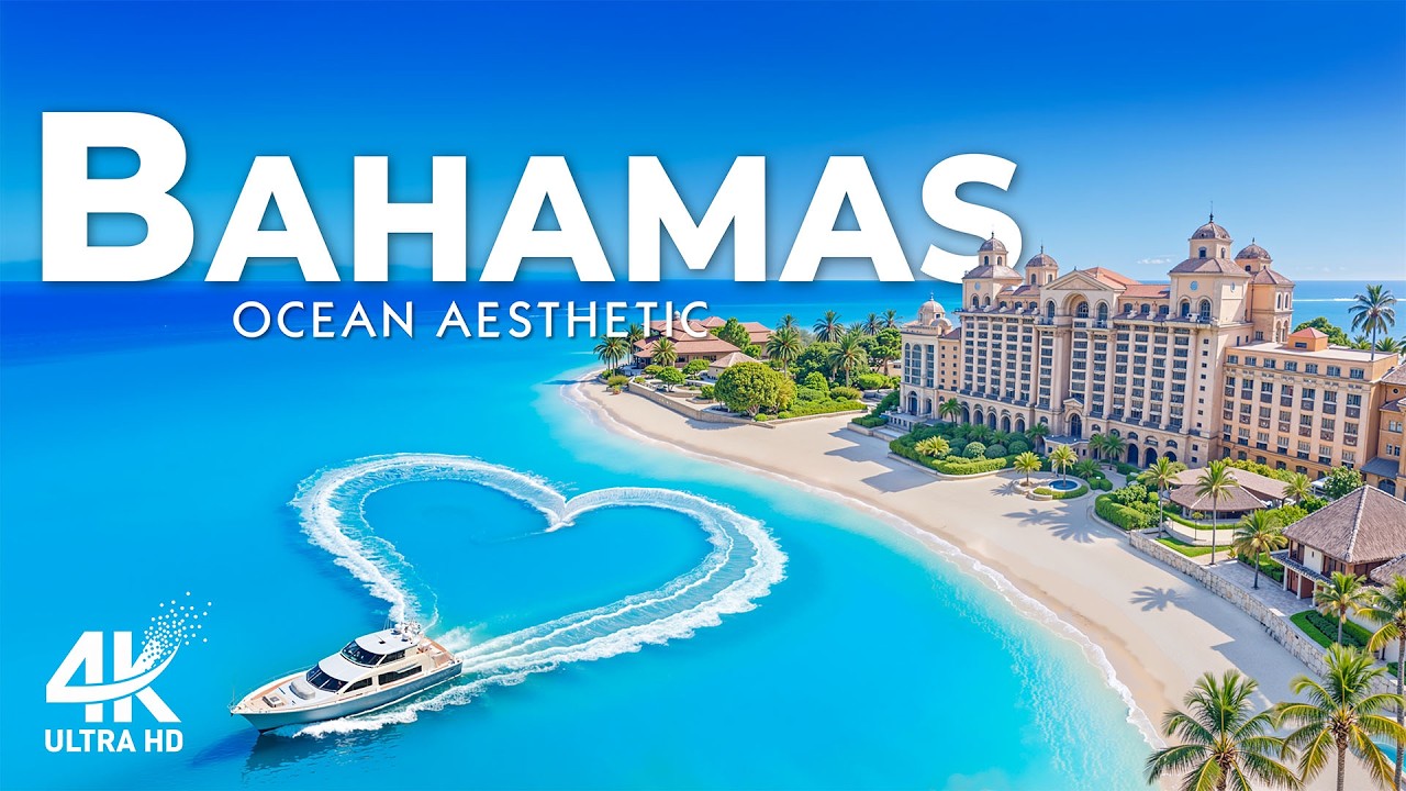 [4K] Bahamas Explore Turquoise Lagoons & White Sand Islands with Deep House Chill