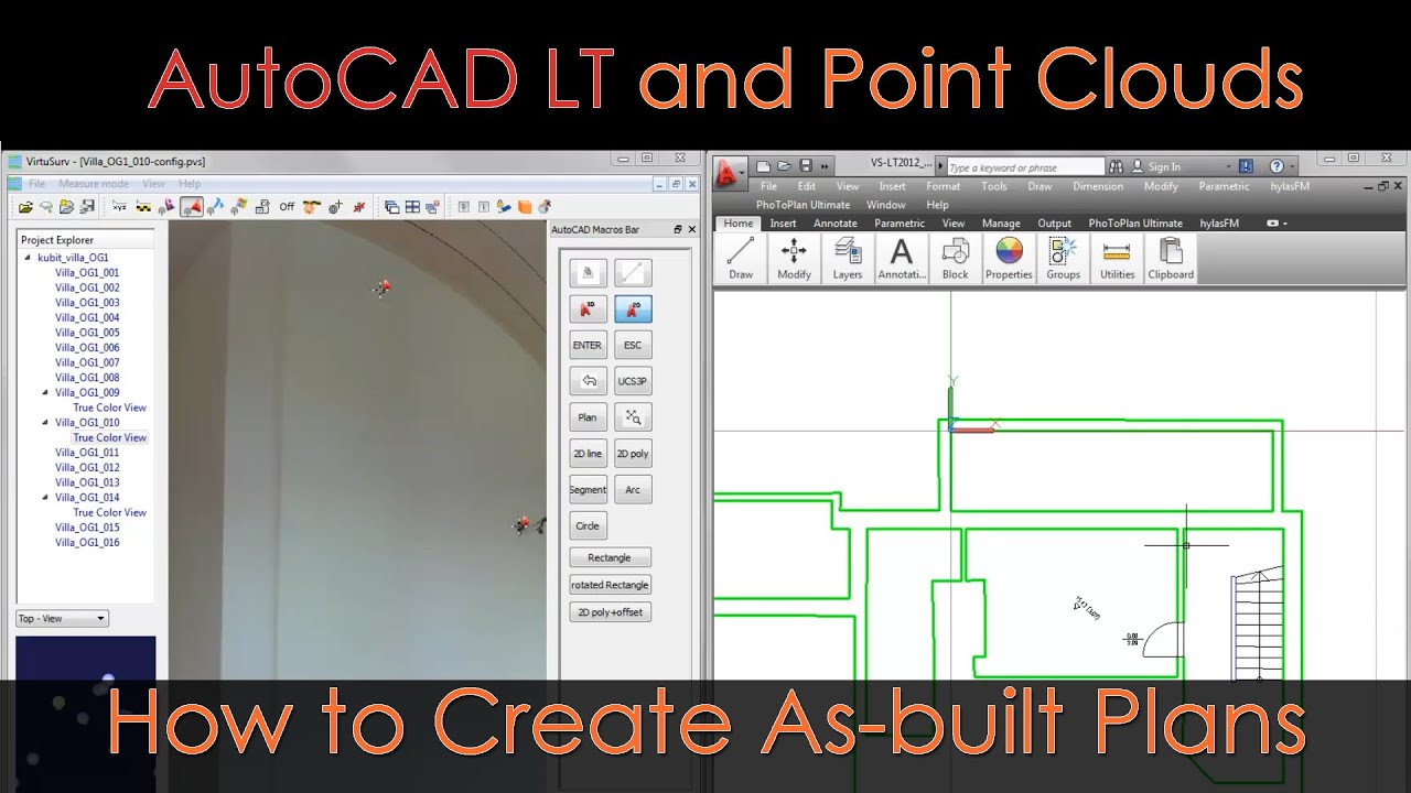 VirtuSurv: AutoCAD LT and Point Clouds - Create As-built Plans