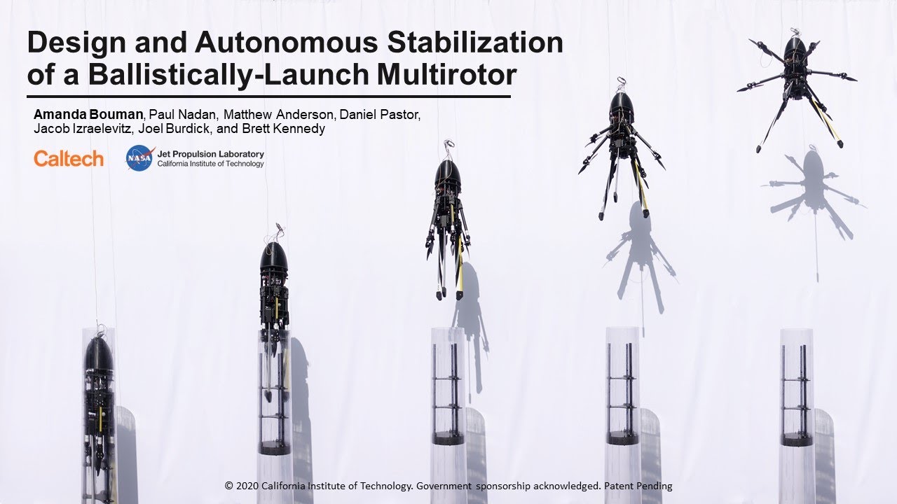 Design and Autonomous Stabilization of a Ballistically Launched Multirotor (2020 ICRA Presentation)