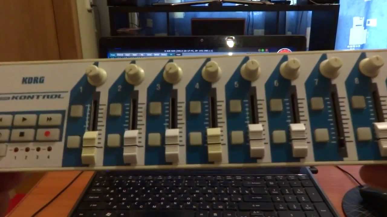 BEHRINGER X-AIR XR12, Korg nanoKONTROL, usb midi interface