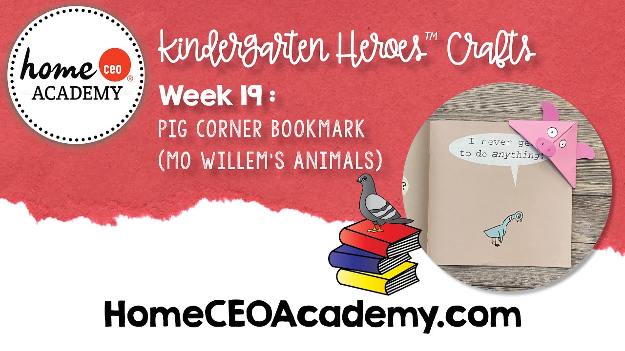 Pig Corner Bookmark Craft Tutorial for Kids