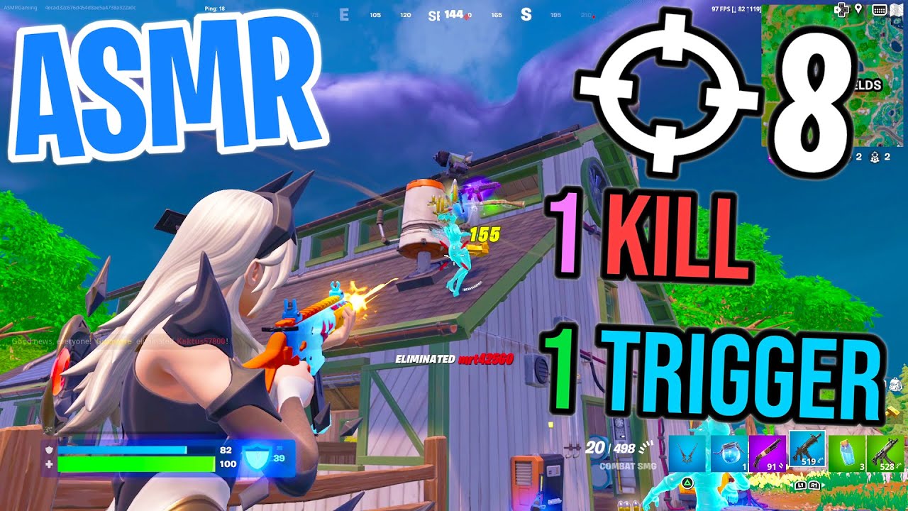 ASMR Gaming 😴 Fortnite 1 Kill = 1 Trigger Relaxing Mouth Sounds 🎮🎧 Controller Sounds + Whispering 💤