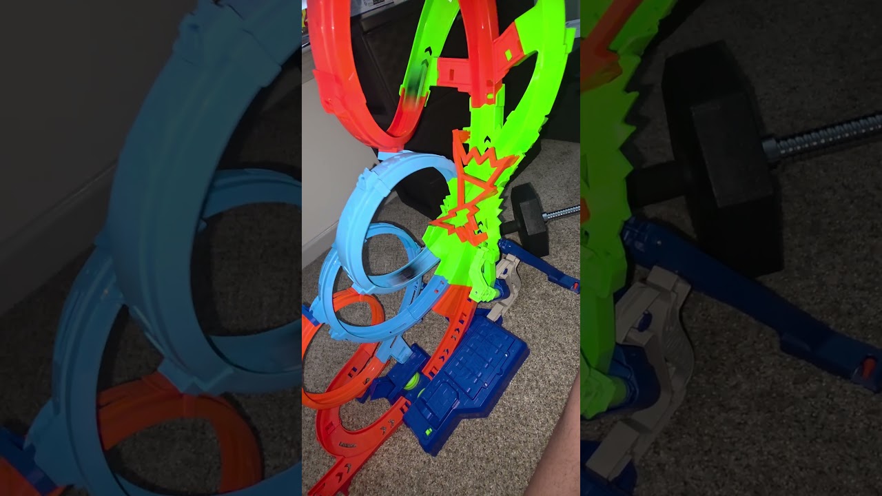 Hotwheels 4 loop stunt track.
