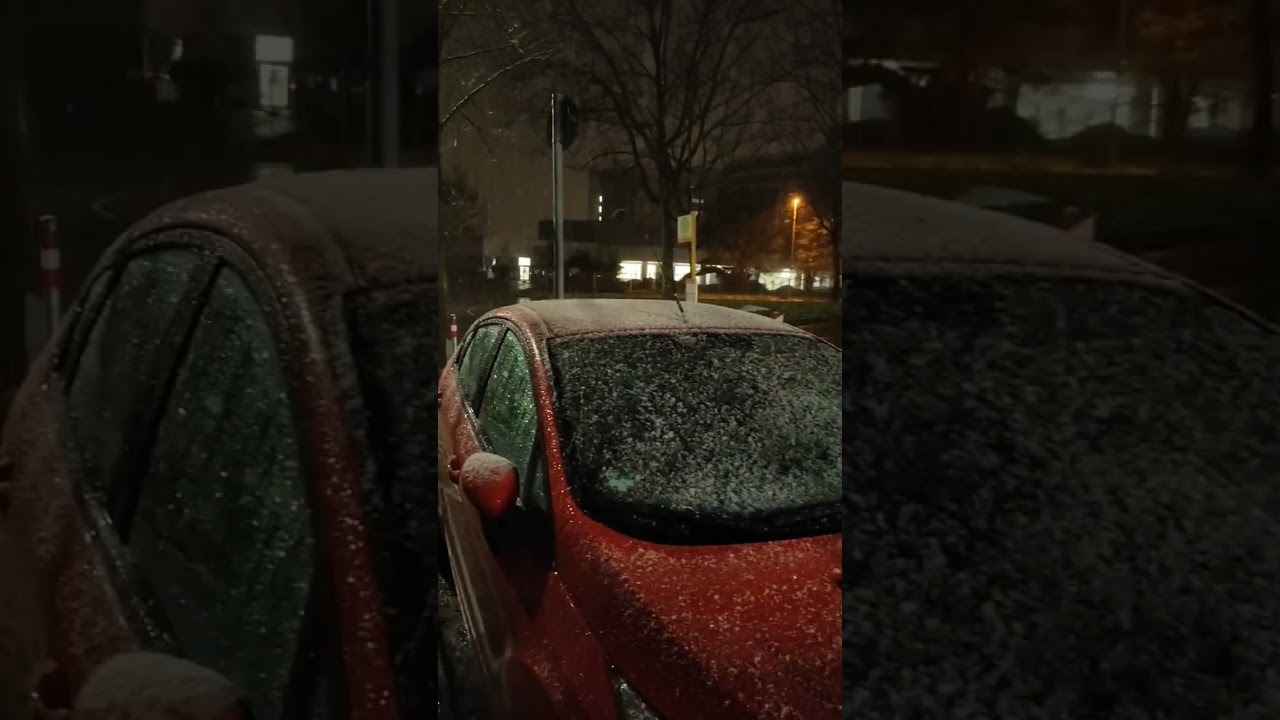 Stuttgart  heute - Schnee!  Штутгарт сегодня.