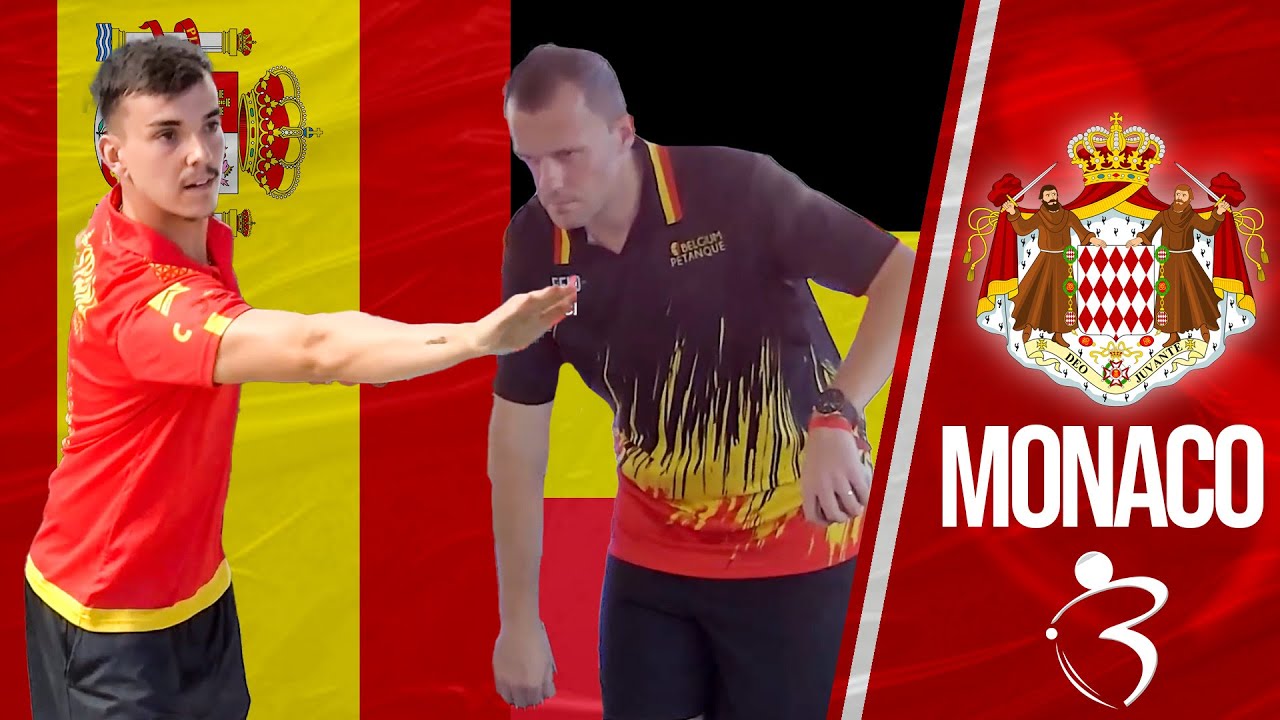 ESPAGNE très offensive face à la BELGIQUE 4e Tour : Doublettes pétanque - Monaco 2023
