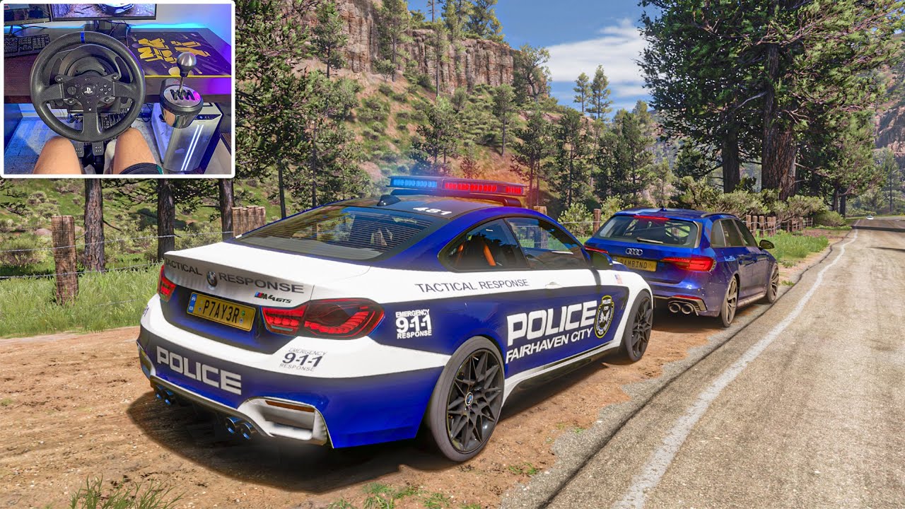 Police Сhase BMW M4 GTS - Forza Horizon 5 (Steering Wheel + Paddle Shifter) 4K Gameplay