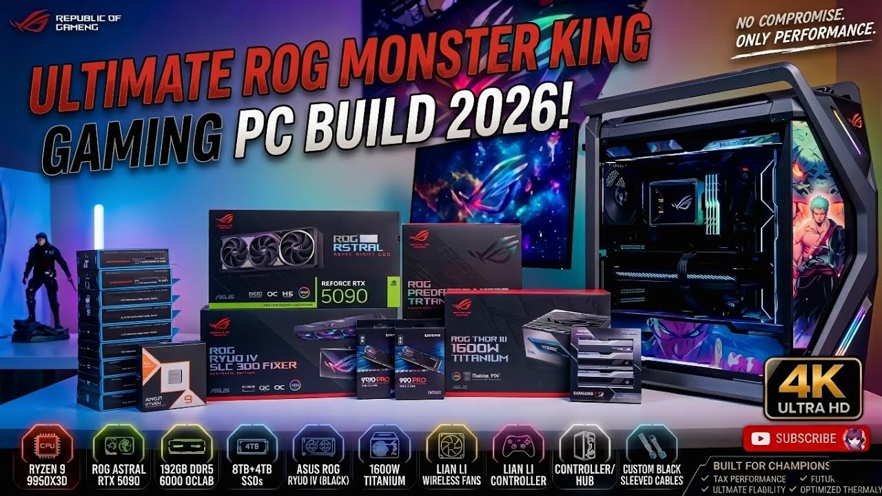 ULTIMATE ROG MONSTER KiNG 👑 GAMING PC | AMD R9 9950X3D + RTX 5090 Astral | ROG GR701