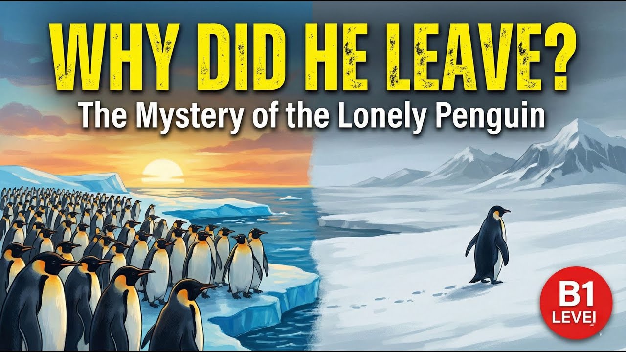 Why Did He Leave? The Mystery of the Lonely Penguin 🐧 (English Story B1)