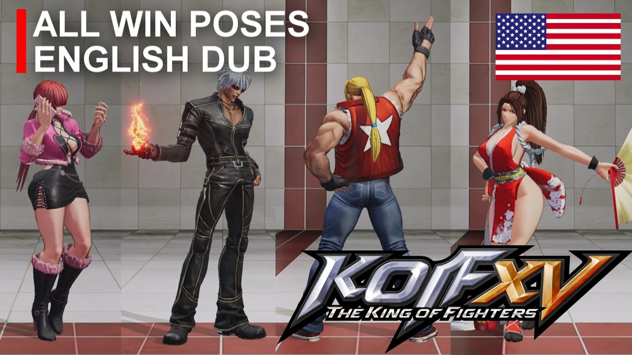 【KOF XV】All Win Poses English Dub Mod (Базовый состав + Все персонажи DLC)