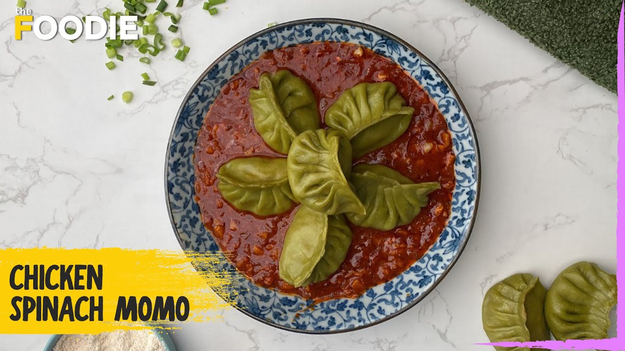 Chicken Spinach Momo Recipe | Healthy Chicken Momos | Chicken Palak Momo Recipe | Non-Veg Momos