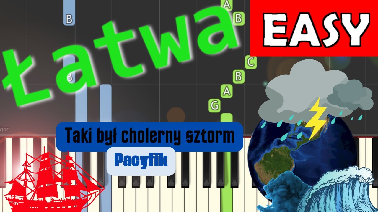 🎹 Taki był cholerny sztorm (Pacyfik) - Piano Tutorial (łatwa wersja) 🎵 NUTY W OPISIE 🎼