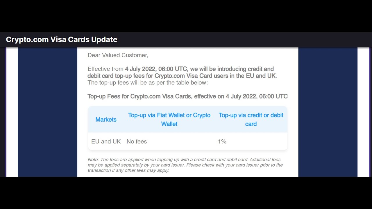 Crypto.com Visa Card 1% Fees.. Well not for me. Watch the video.