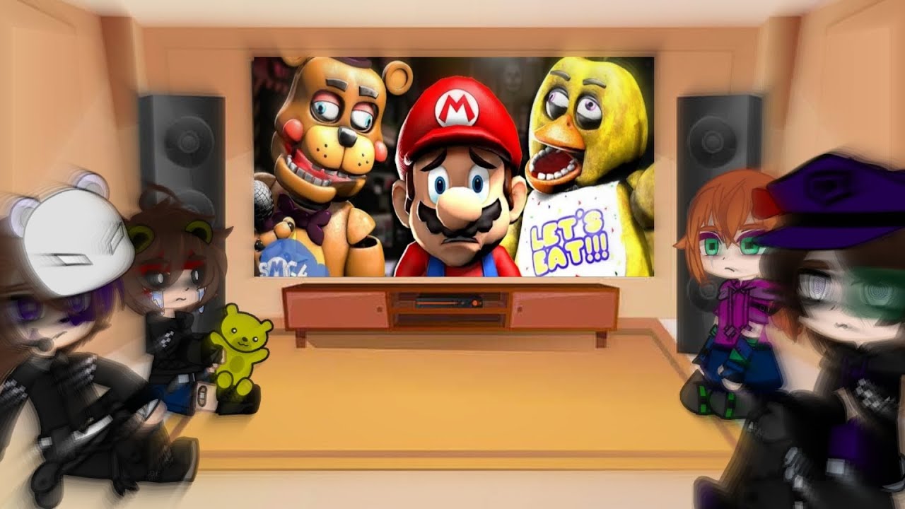 Aftons react to SMG4:Freddy's Ultimate Custom Spaghetteria