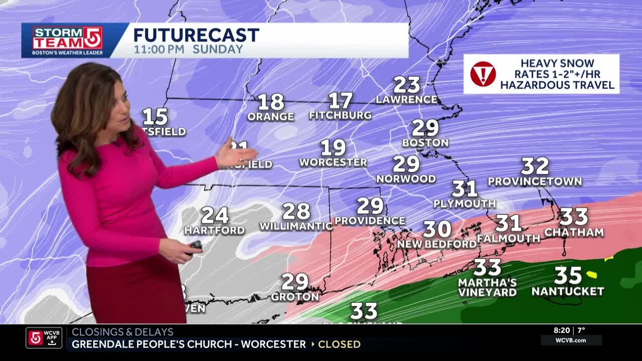 Video: Intense snowfall rates, thunder snow possible with storm