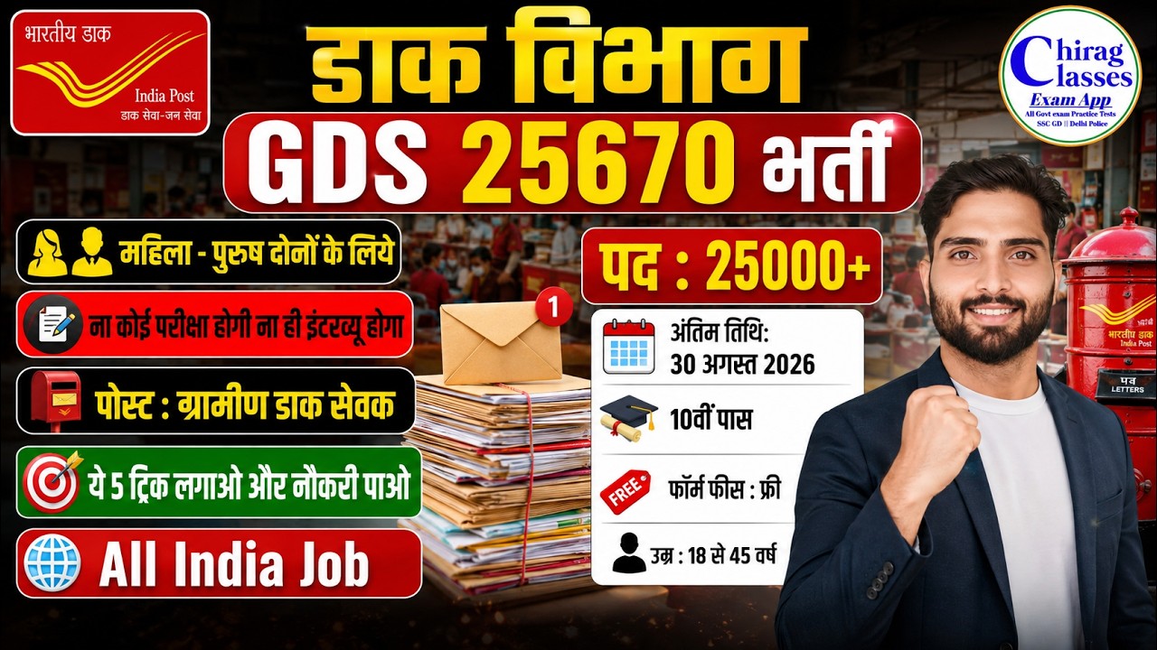India Post GDS Recruitment 2026 | Post Office Vacancy 25670 Posts