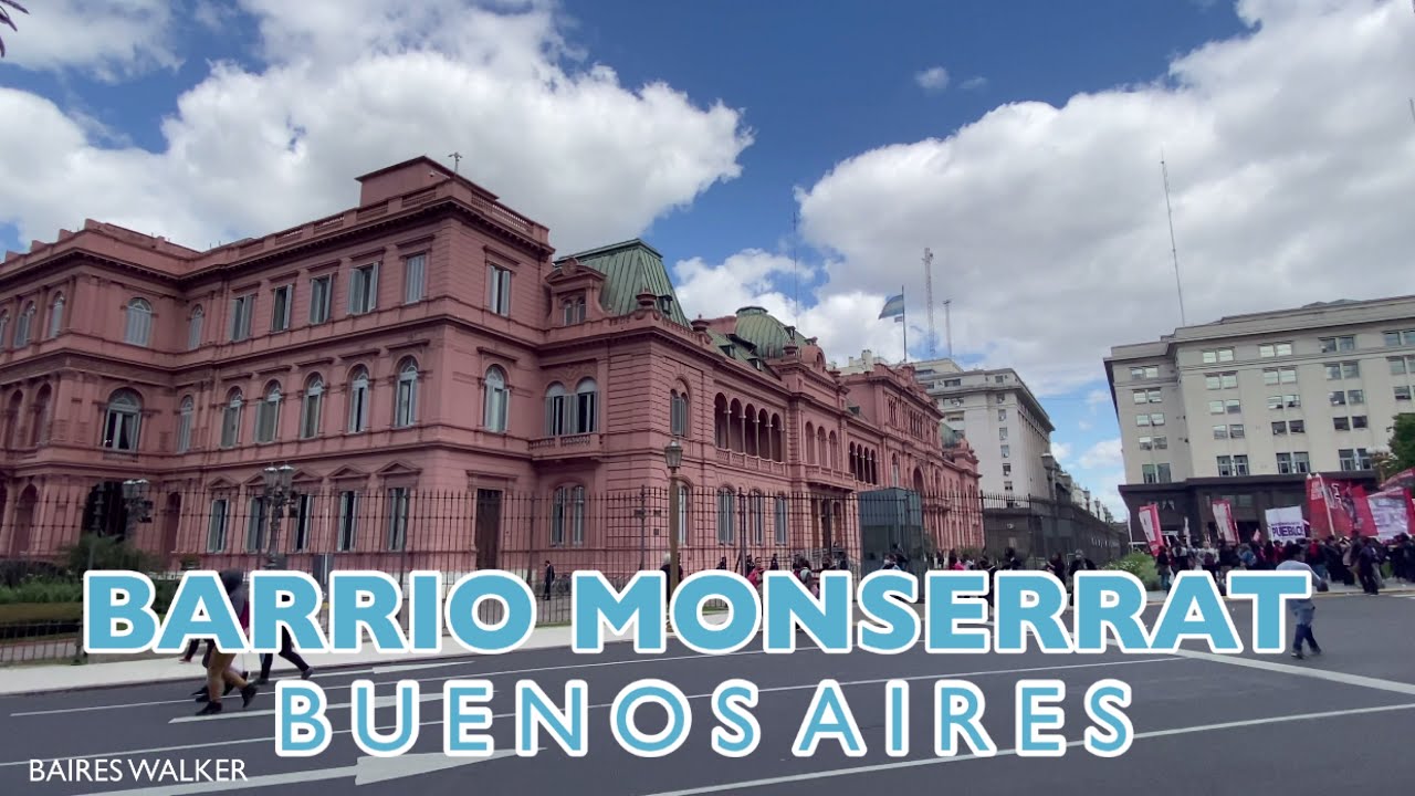 [4K] Buenos Aires Walk - Av. de Mayo - Barrio Monserrat / De Congreso Nacional a Casa Rosada
