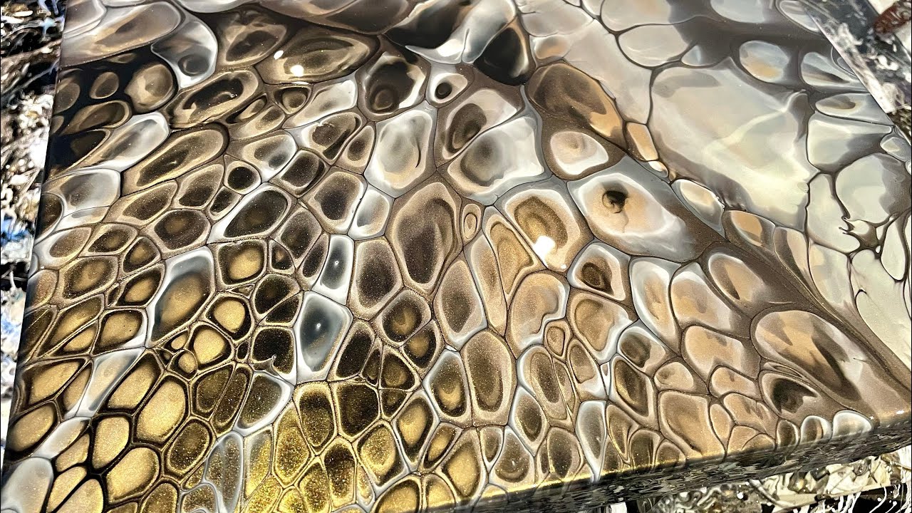 #98 How to make snakeskin cells! 🐍 pour painting/fluid art