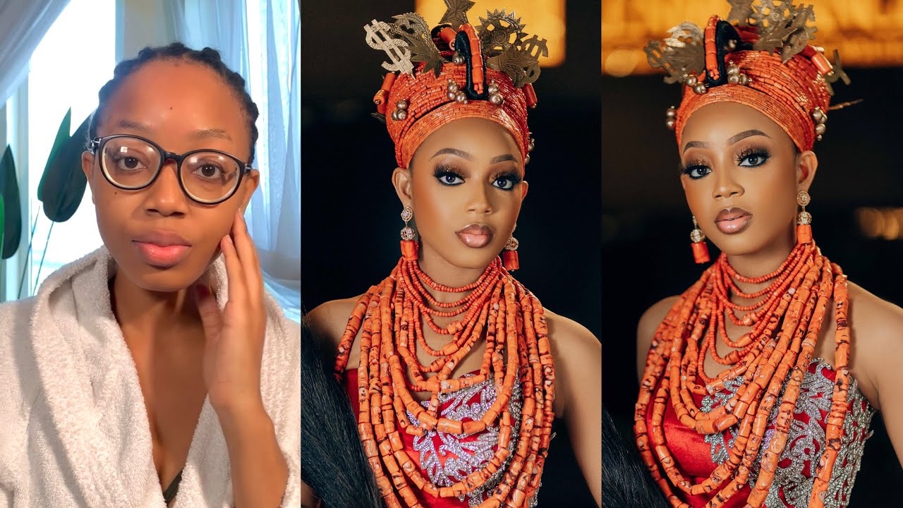 NIGERIAN BRIDAL MAKEUP / Bridal makeup tutorial/ Edo bridal transformation