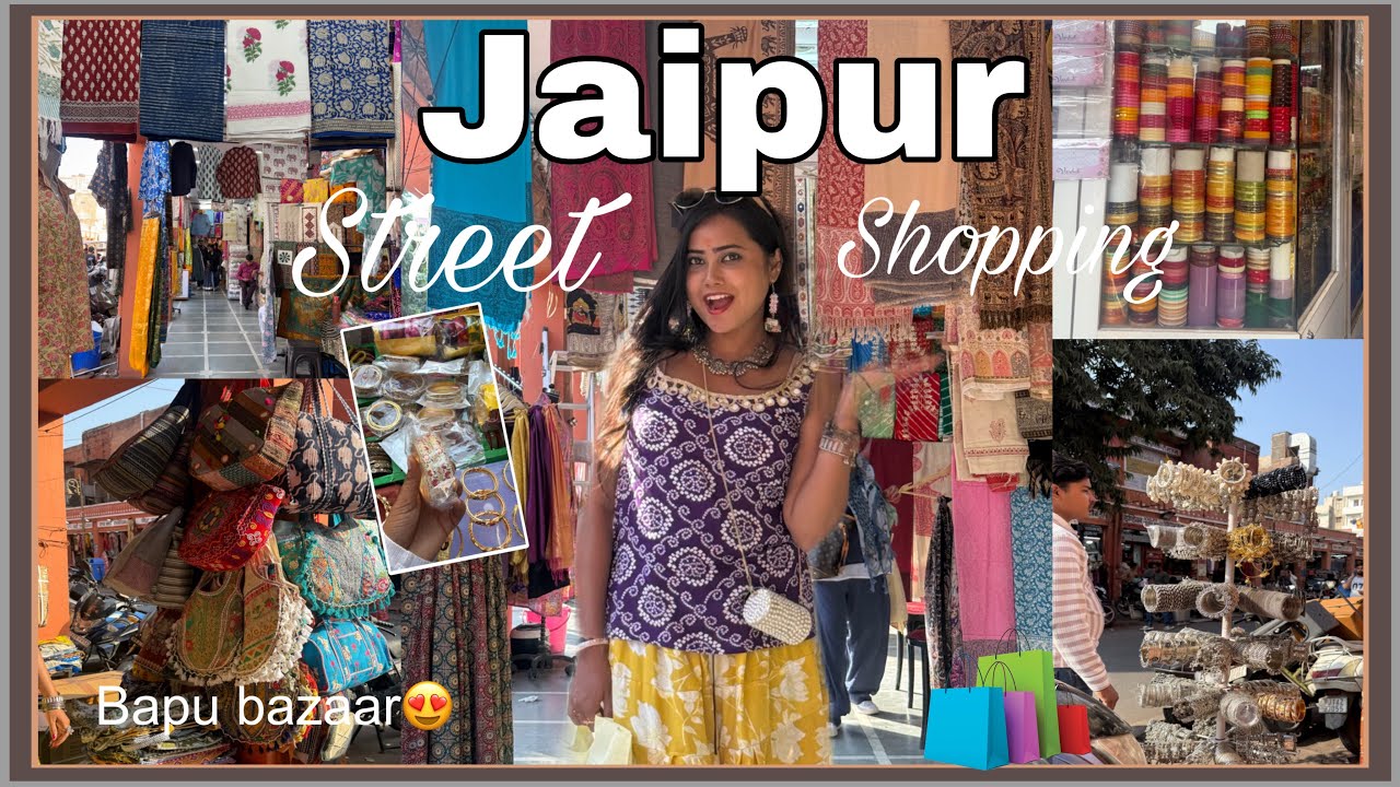Jaipur 🦚street shopping 🛍️ || Bapu bazaar 📍exploring || bangles , sarees ,Kurtis 😍|| Sony’s diary