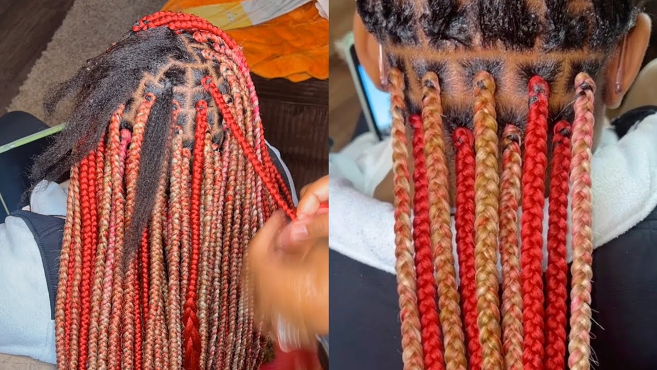 Strawberry Shortcake Box Braids 🍓🍰| Watch Me Tuck These Braids Chile 😅 |•BraidsByTyTi
