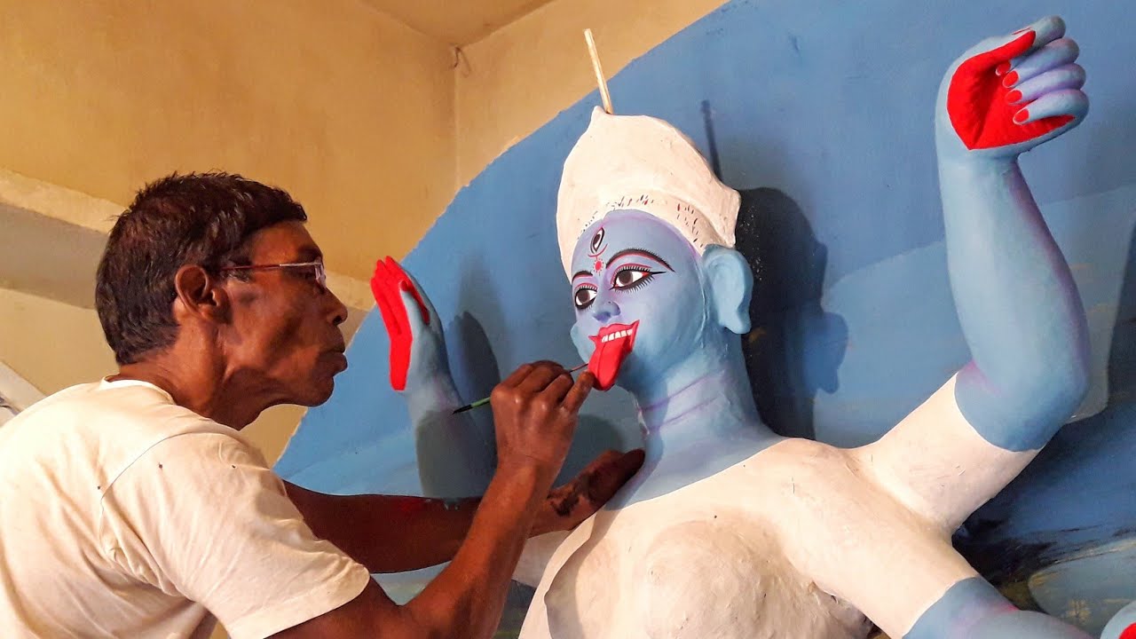 Maa Kali Pratima Making ( চক্ষুদান ) Village Kalipuja 2018
