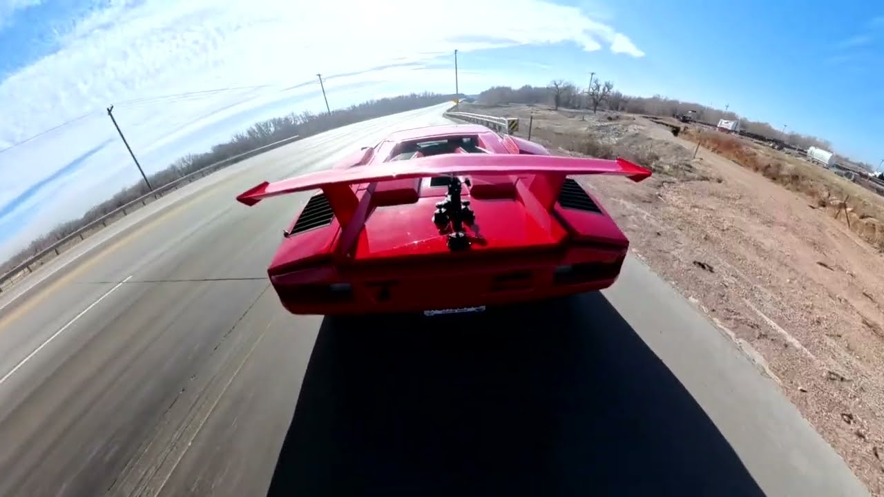 Lamborghini Countach Start, Drive, Acceleration with New Insta360 X4 Camera
