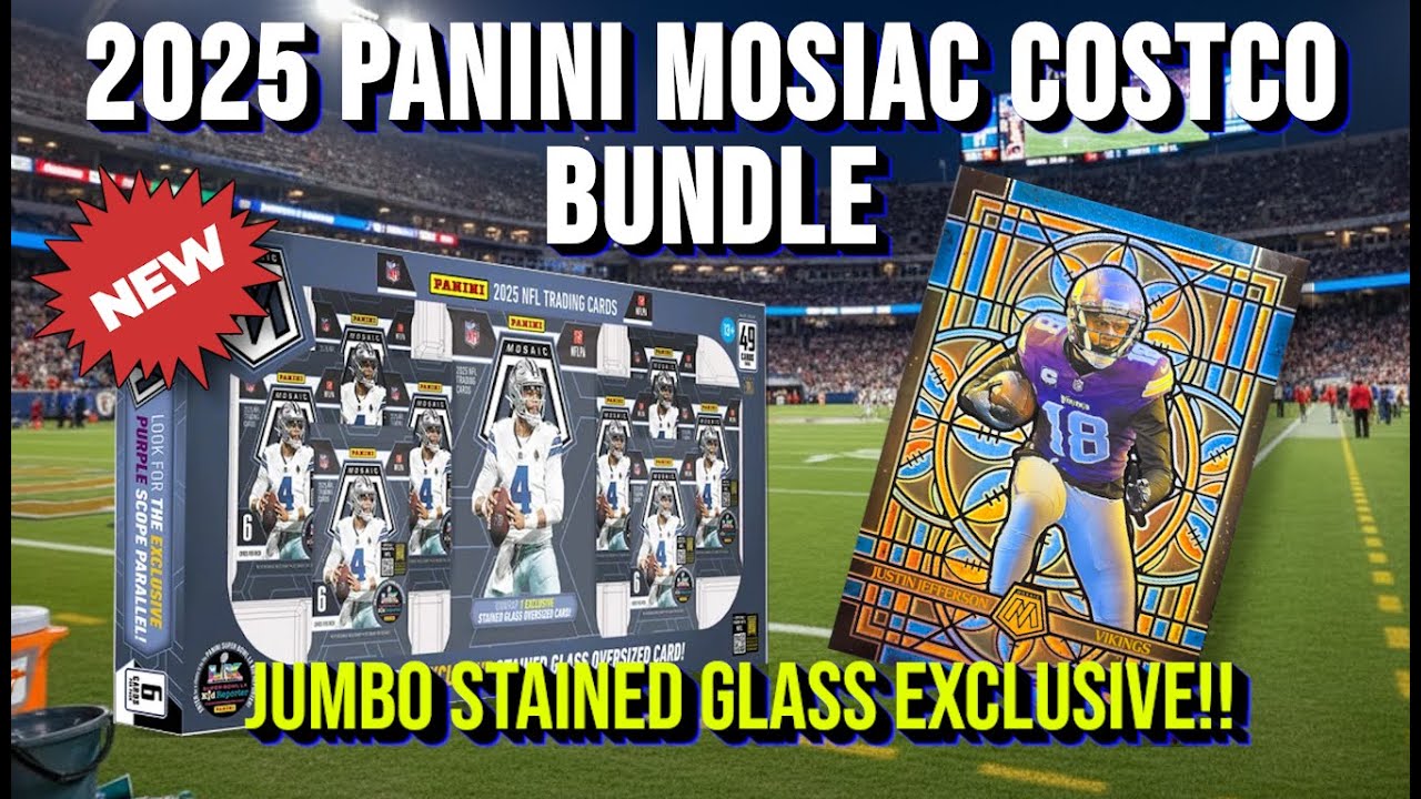 2025 Panini Mosiac Costco Exclusive Bundle! Oversized Stained Glass Card! Great Value Vs Blasters!