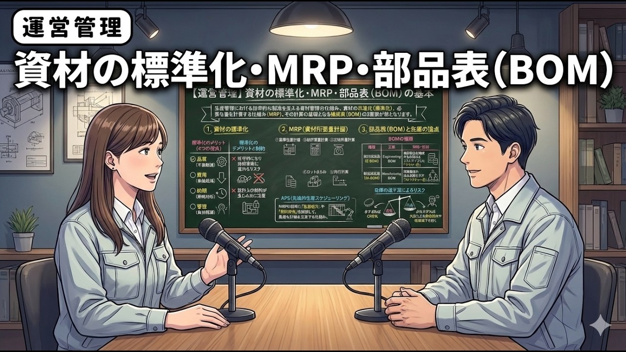 【１次・聞き流し】標準化・MRP・BOM『複雑な製品を寸分の狂いもなく生産するための仕組み』（運営管理）
