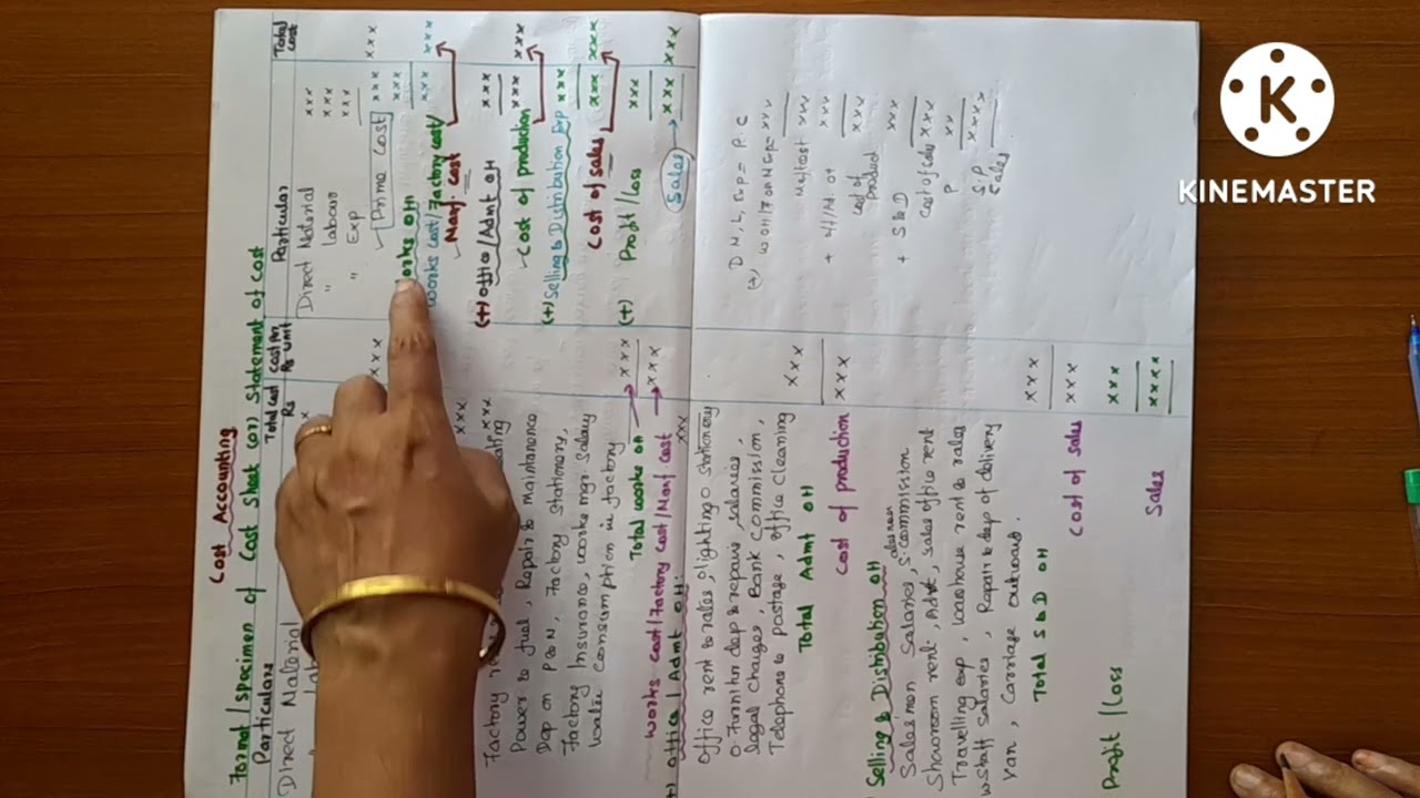 Cost Accounting/ Cost sheet format /statement of cost/Healthy Education