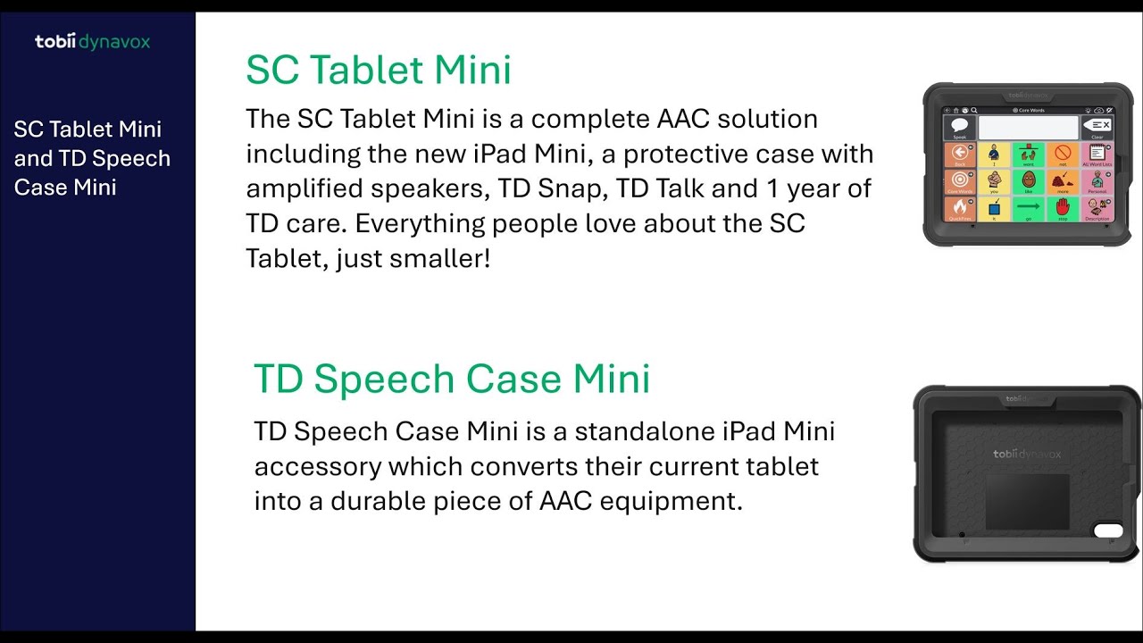 SC Tablet Mini and Speech Case Mini Launch -  Tobii Dynavox UK update 29th Sept 2022
