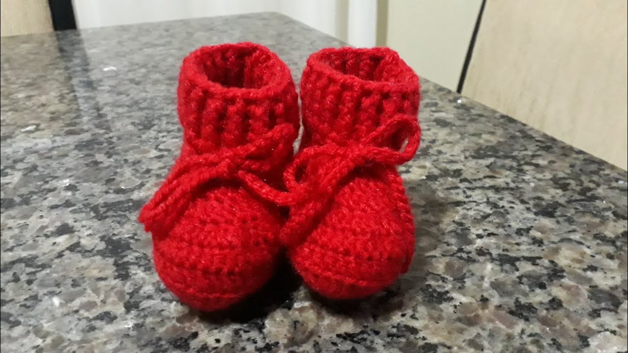 1°PARTE-Sapatinho recém nascido em crochê 😍