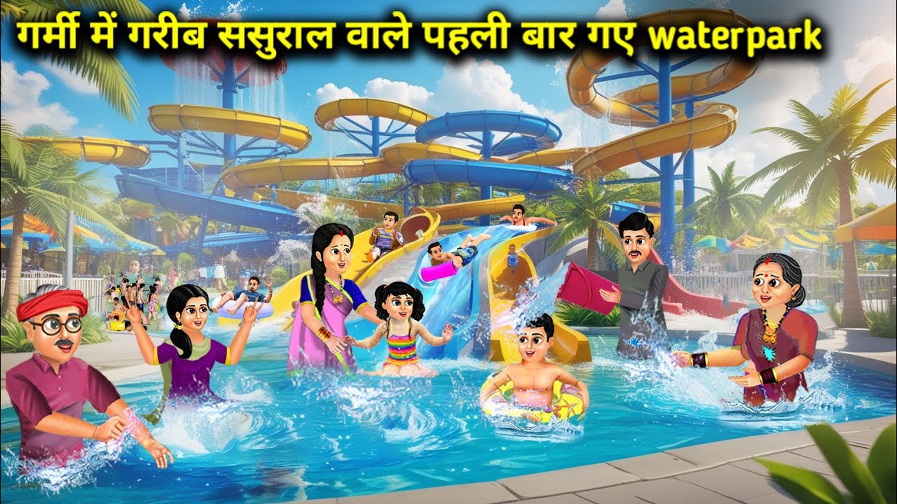 गर्मी में गरीब ससुराल वाले पहली बार गए Waterpark  ||Poor In -Laws Went To Waterpark || Cartoon Video