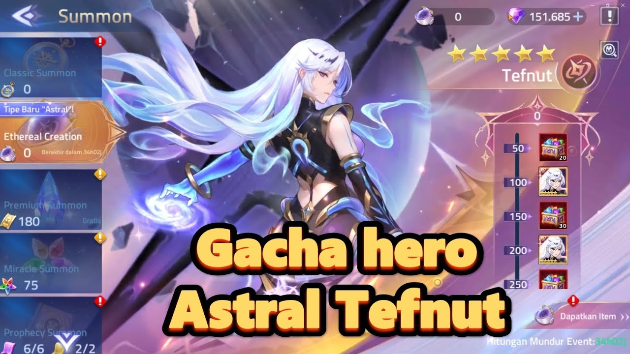 Gacha berburu hero astral Tefnut - Mobile legends adventure