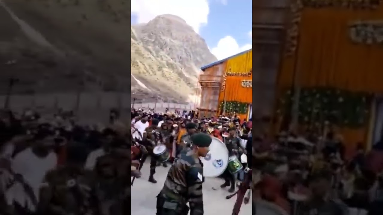 Indian Army band Performing at Kedarnath Temple on opening ceremony 2022