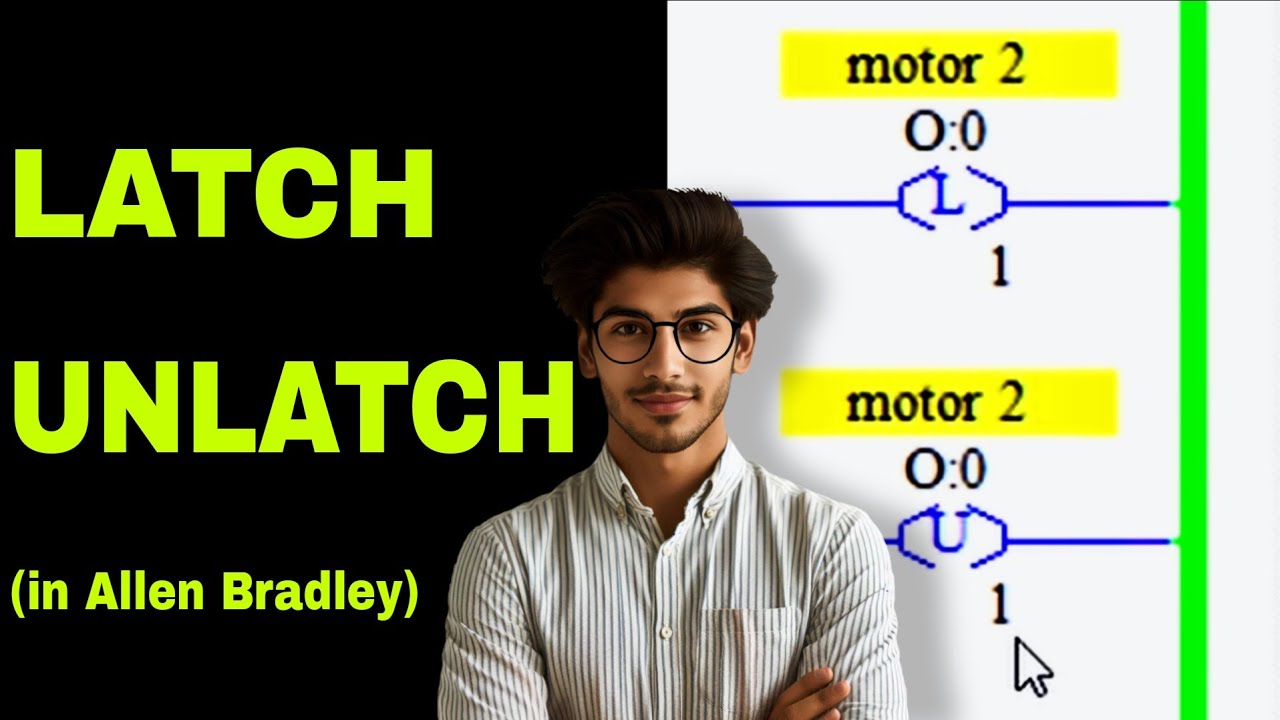 Use Latch and Unlatch for motor in Allen Bradley | PLC Programming