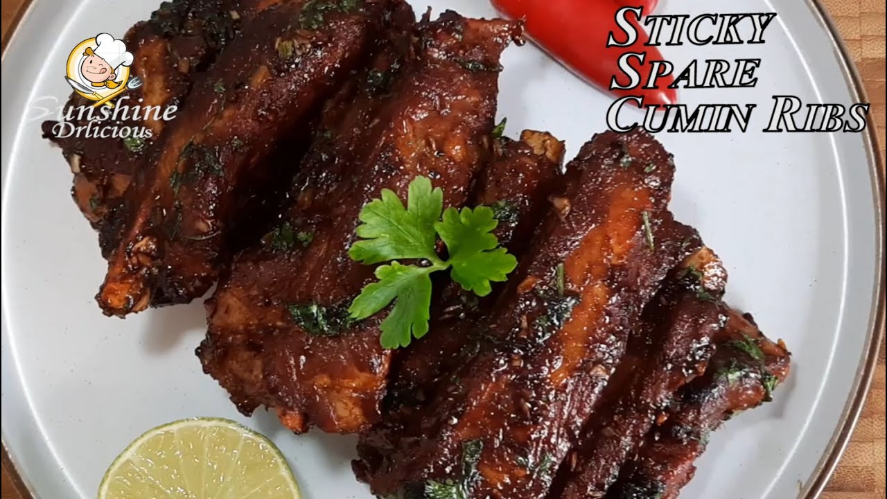 Sticky Spare Cumin Ribs/ Easy way to cook Restaurant food/ One Pan Pork Ribs in 30 minutes!/
