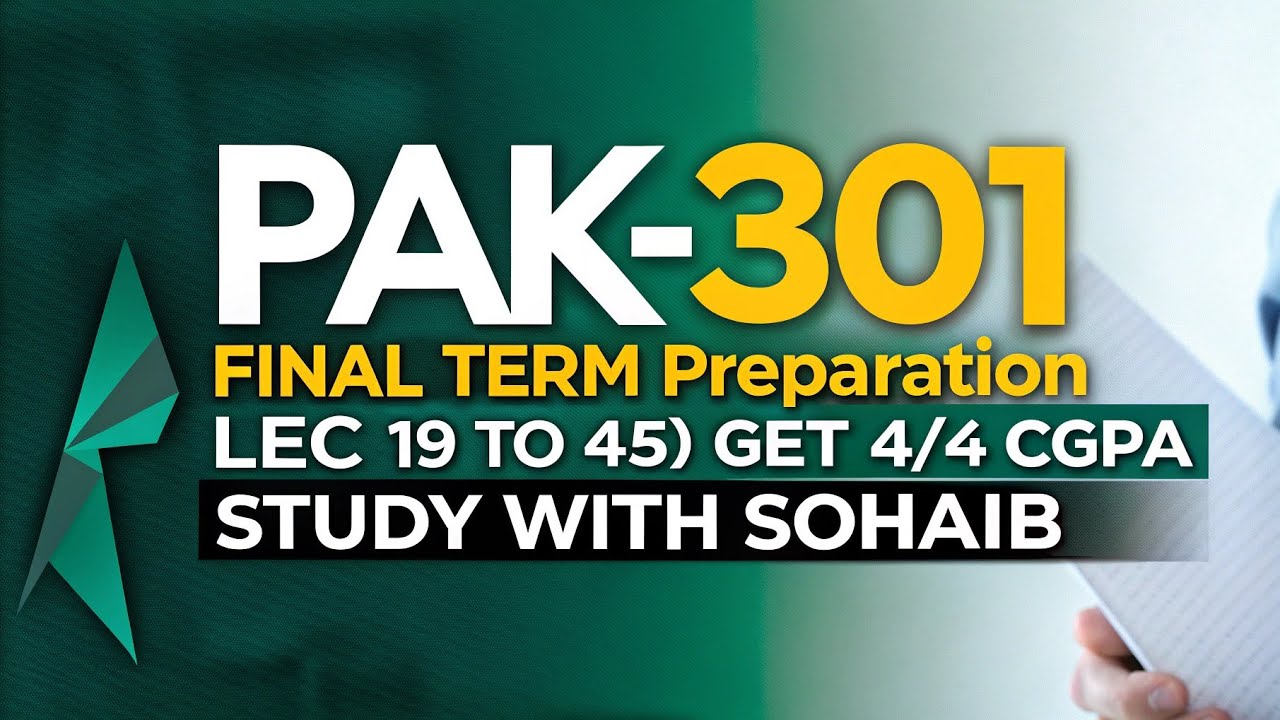 Pak301 Final Term Preparation 2026 | Pak301 Most Important Mcqs| @Haalimstudyinsights
