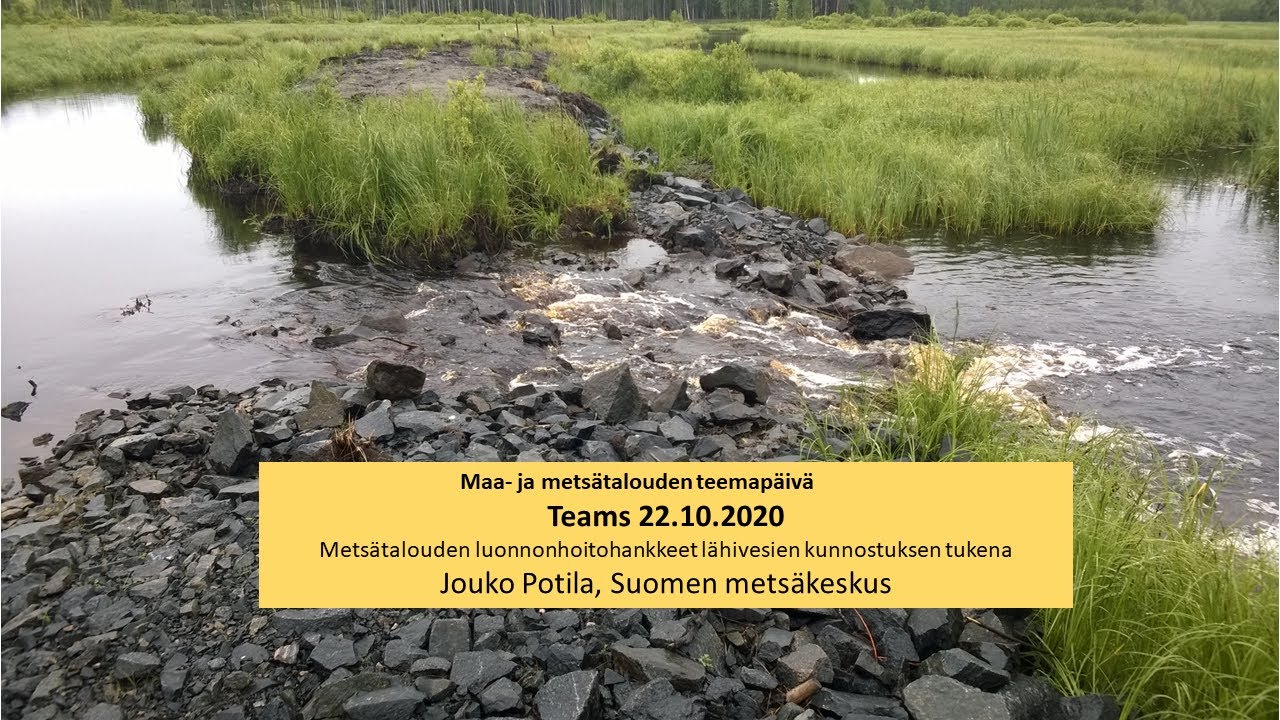 Satakunnan vesistöneuvonta: Metsätalouden luonnonhoitohankkeet lähivesien kunnostuksen tukena