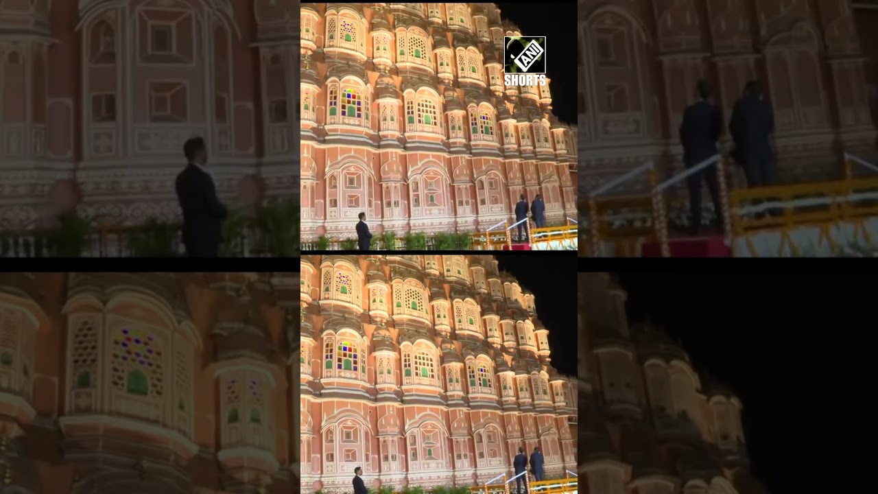 French President Emmanuel Macron, PM Modi visit Hawa Mahal in Jaipur