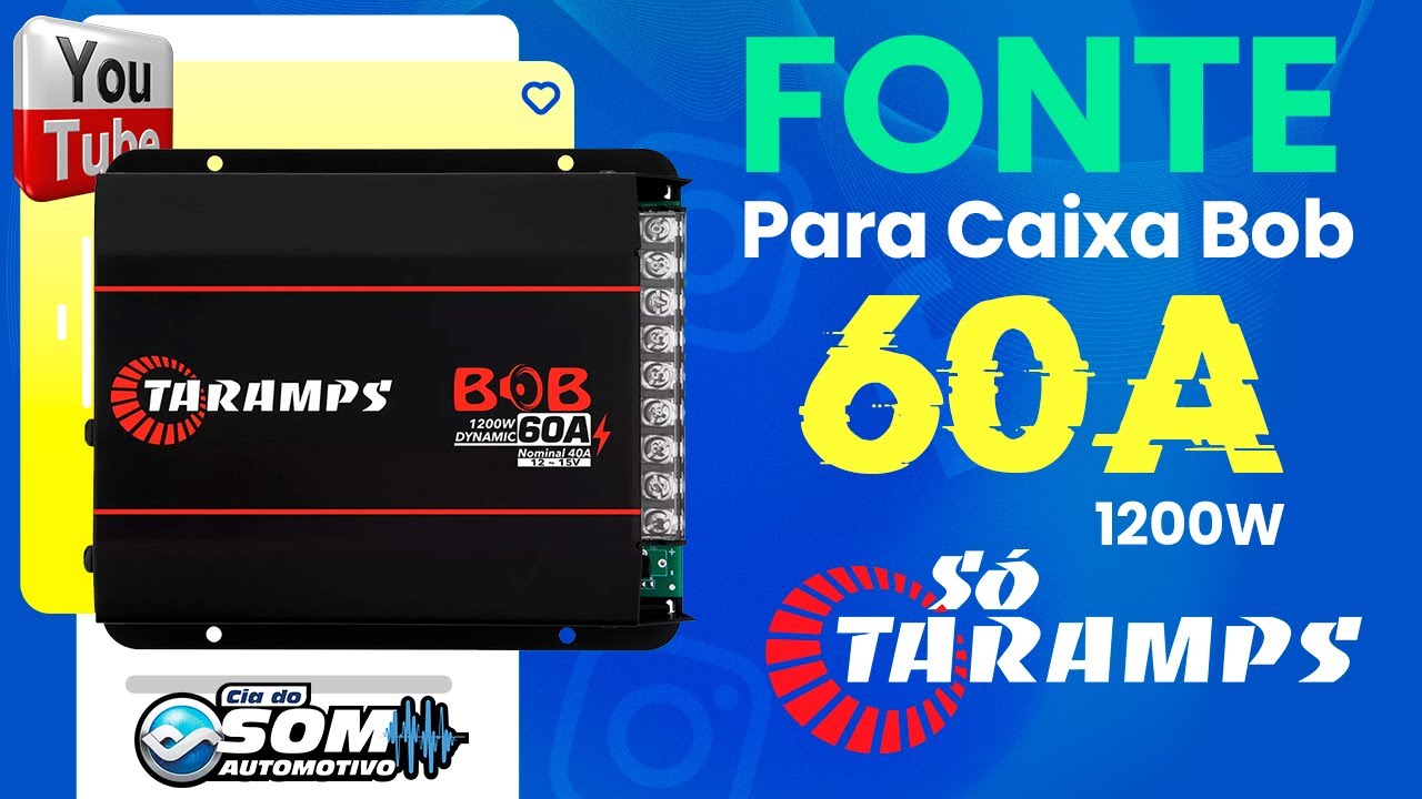 Fonte Chaveada Taramps 60A Bob Bivolt 1200W #caixabob #fonteBob #usina #jfa #somautomotivos